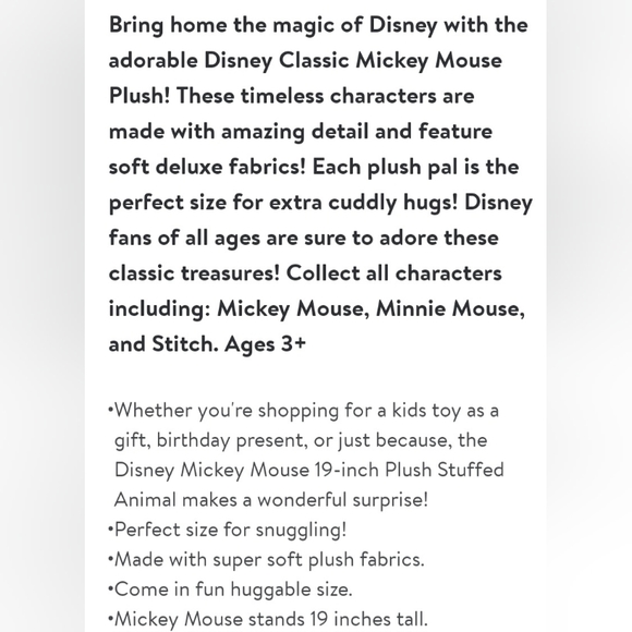 Mickey plush - Picture 5 of 5